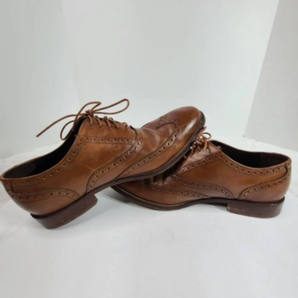 Cole Haan Mens Williams Oxford Dress Shoes Brown Lace Up Wingtip 10.5M
